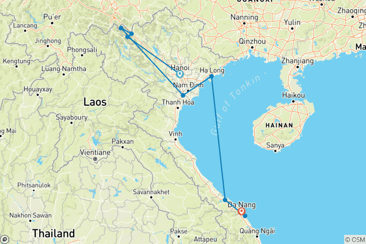 Carte du circuit Les points forts du nord du Viêt Nam - 11 jours
