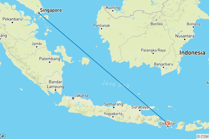 Map of 10 Days Singapore & Bali: City Lights & Island Delights