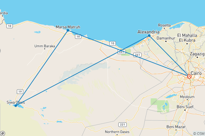 Map of Siwa & Alexandria Discovery - 6 days
