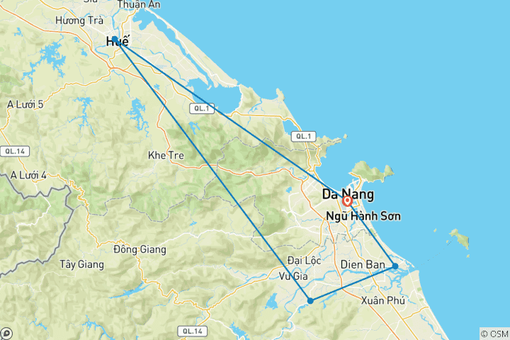 Kaart van Vanuit Hoi An: Verken My Son, Hue en Hoi An stad voor 3 dagen en 2 nachten