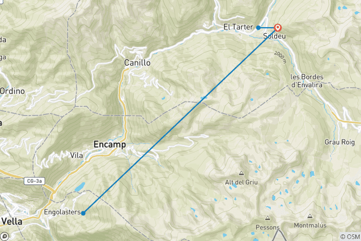 Map of Summer Pyrenees Family Holiday with teenagers (5 destinations)