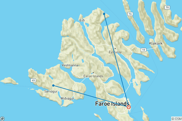 Map of Explore Faroe Islands