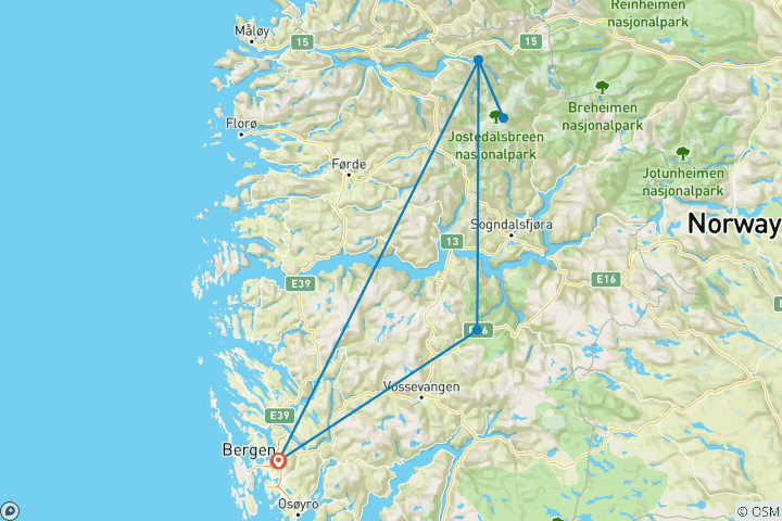 Map of Norway: Hike, Bike & Kayak