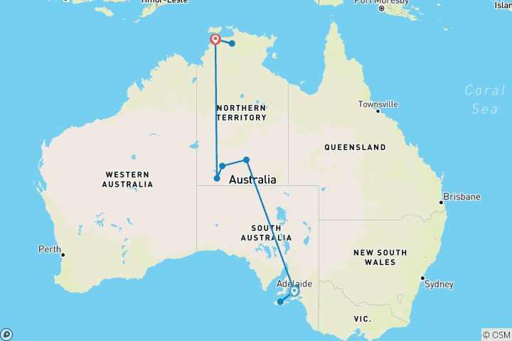 Carte du circuit Le cœur de l'Australie