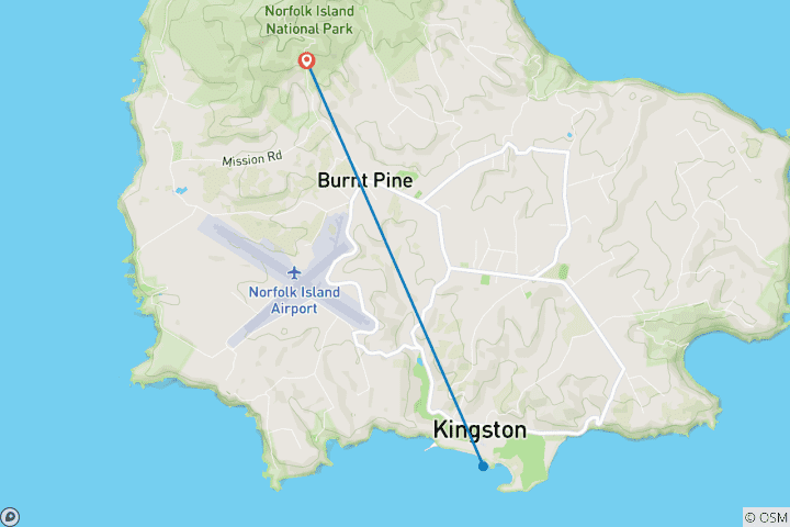 Mapa de Isla histórica de Norfolk