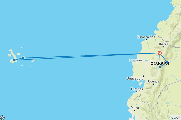 Map of Ecuador and Galapagos Island Hopper (Intra Tour Air Ecuador And Galapagos Hopper)