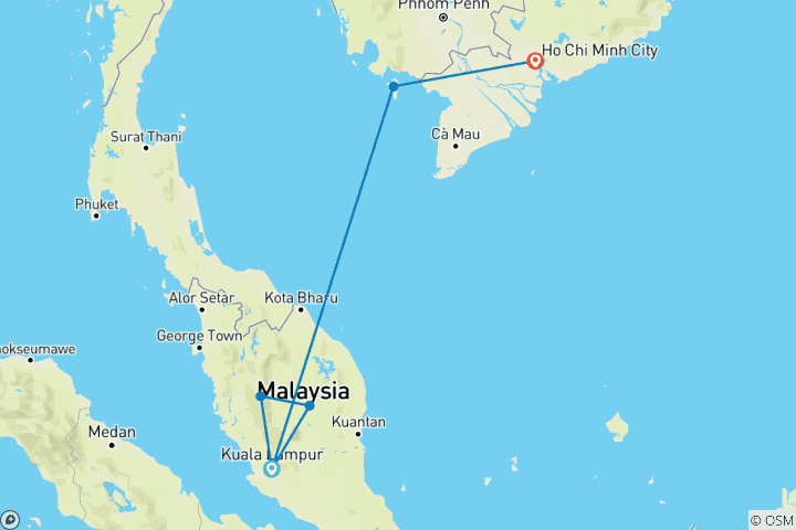 Carte du circuit Malaisie Vietnam
