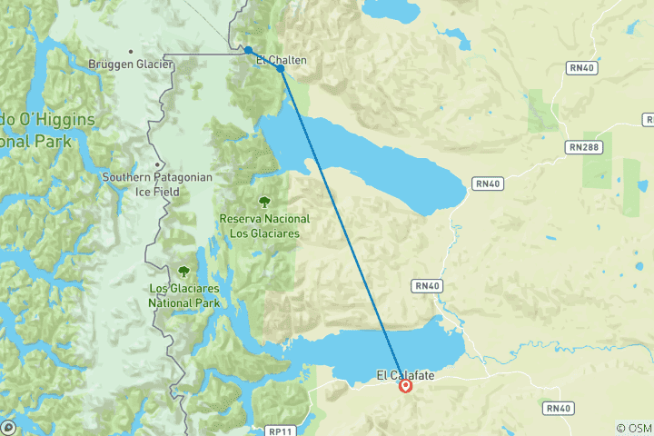 Carte du circuit El Chaltén Explorer : Aventure de randonnée de 4 jours
