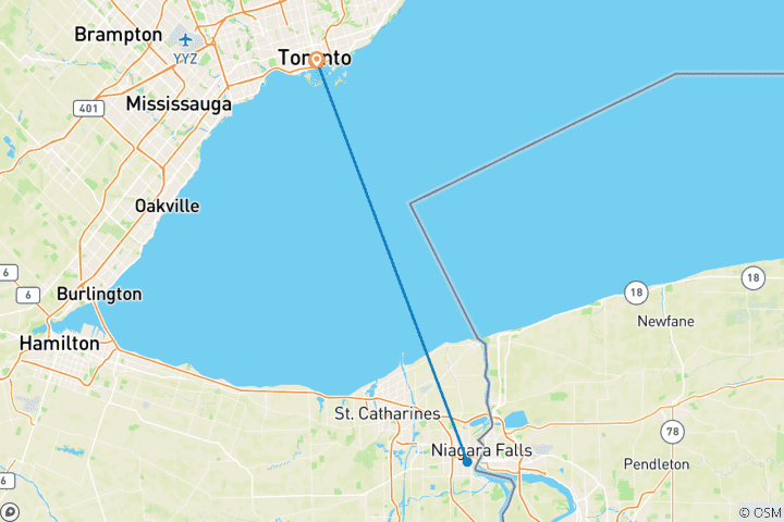 Carte du circuit Canada : Toronto Express - 4 jours