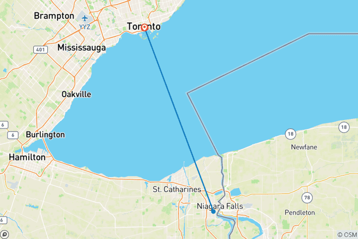 Map of Canada: Toronto Express - 4 days