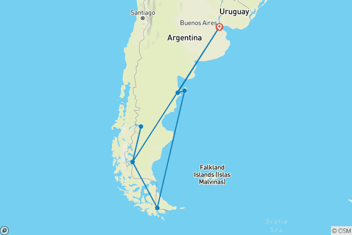 Karte von Südliches Argentinien