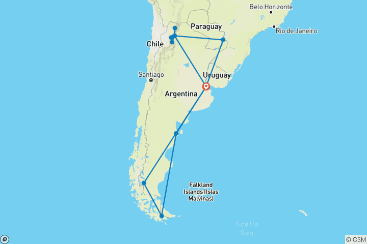 Karte von Die Vielfalt Argentiniens erleben