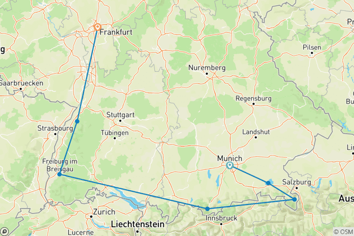 Map of DRIVING YOU THROUGH BAVARIA AND THE BLACK FOREST