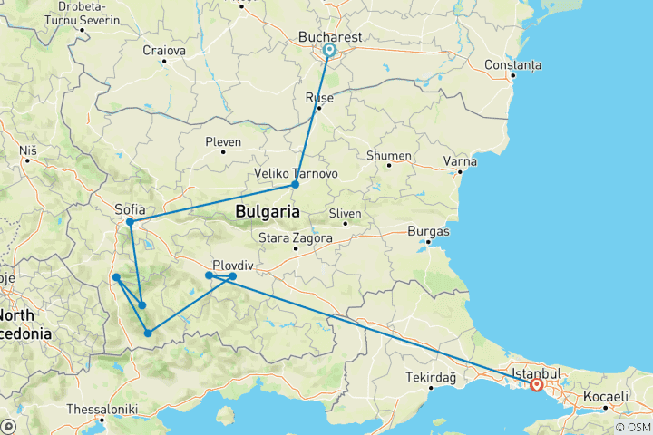 Carte du circuit Europe de l'Est Express