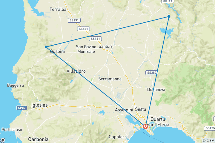 Carte du circuit L'ancienne Sardaigne