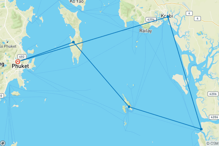 Carte du circuit Excursion dans les îles de la mer d'Andaman