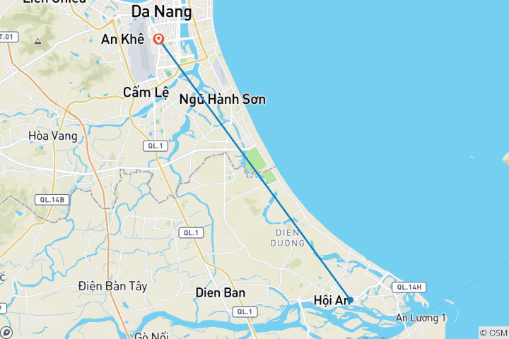 Carte du circuit Voyage dans le patrimoine du centre du Vietnam - Circuit privé de 3 jours