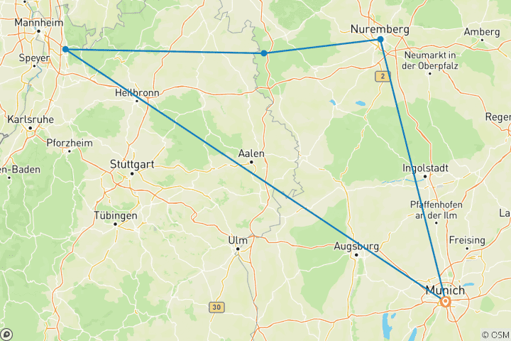 Carte du circuit MARCHÉS DE NOËL ALLEMANDS