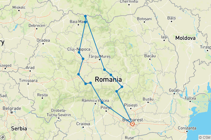 Map of Timeless Romania - 8 days