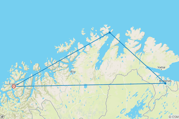 Carte du circuit Exploration des fjords de Norvège