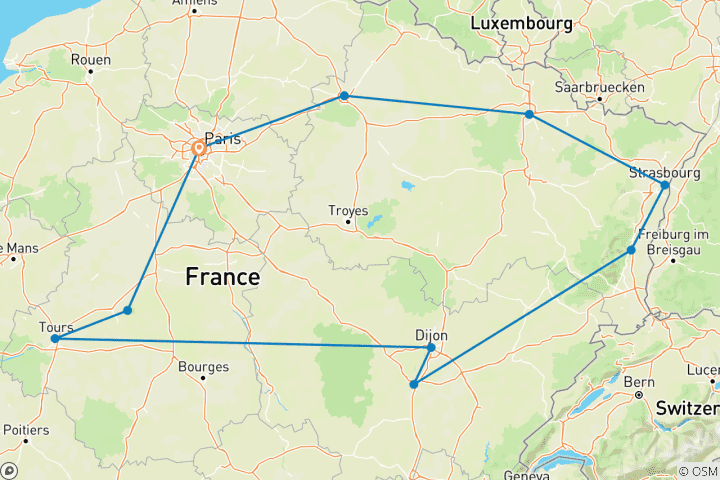 Carte du circuit Marchés de Noël français à la Réunion 35 à 45 (Réservé aux anciens voyageurs Contiki, Réunion)