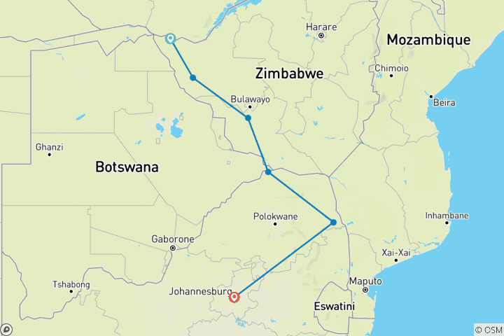 Map of Southern Africa Safari