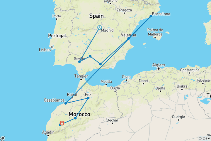 Map of Premium Spain & Morocco