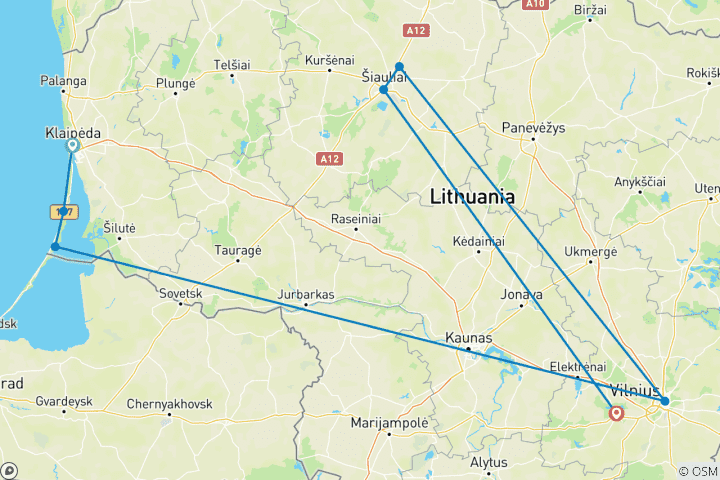 Map of Baltic Treasures: Estonia, Latvia & Lithuania