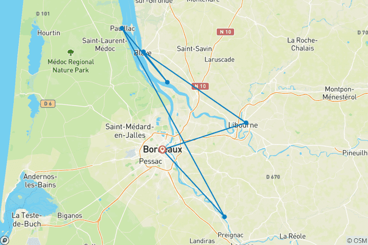 Carte du circuit Goût de Bordeaux (délices festifs) (croisière de Noël) 2025