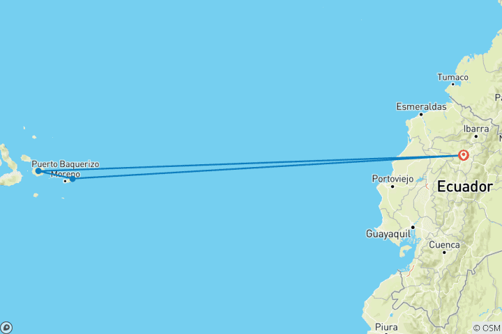 Carte du circuit Vacances en famille aux Galapagos