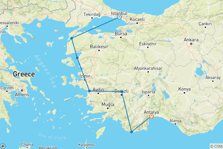 Carte du circuit L'essentiel de la Turquie