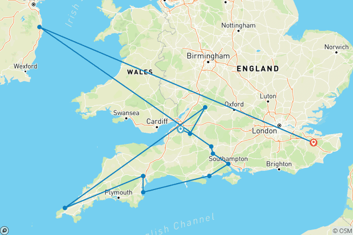 Map of Experience Southern England Actively including Kent