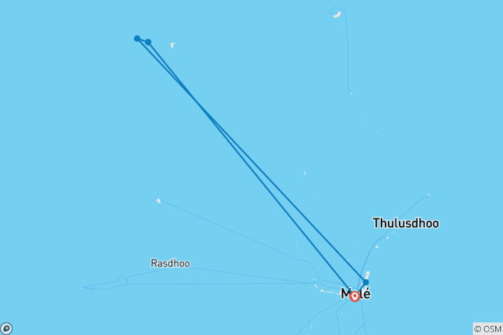 Map of 7N Maldives Goidhoo Atoll Experience