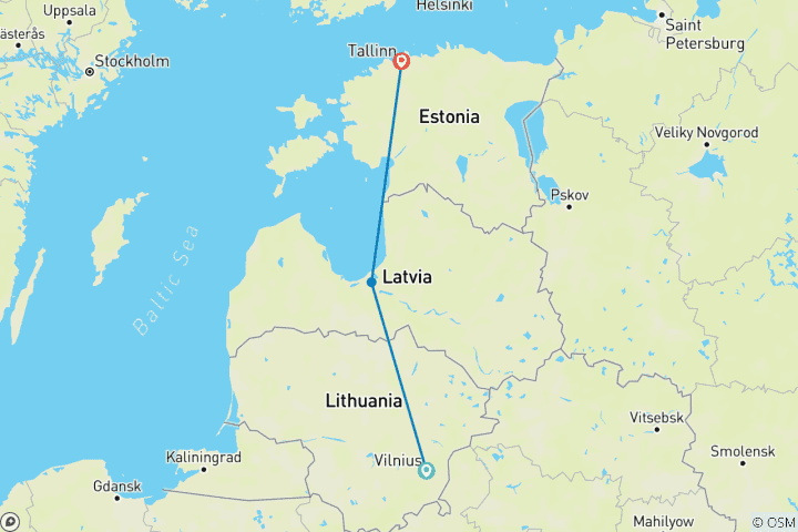 Map of Baltic States compact