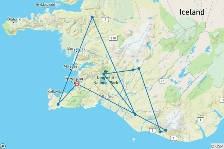 Map of Iceland: Hike, Bike & Kayak