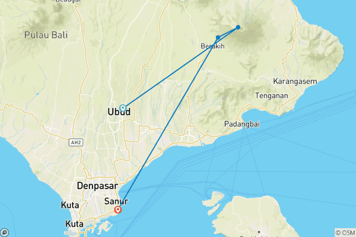 Carte du circuit Bali Cultural Trails - 9 jours et 8 nuits