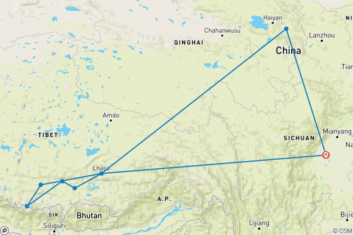 Map of Tibet: Hiking & Culture