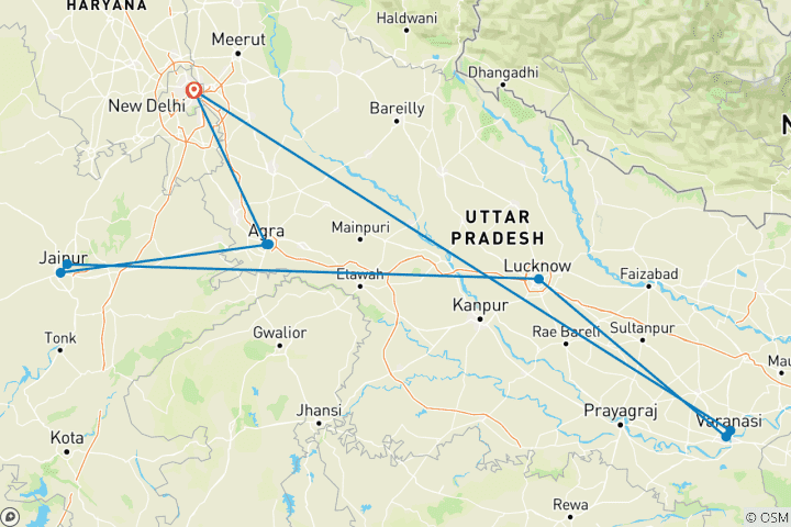 Map of Premium India  (9 destinations)