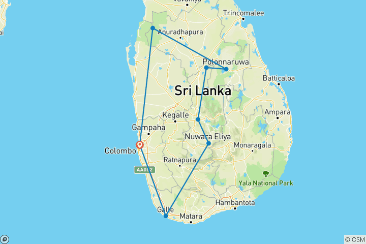 Map of New Year's Eve in Sri Lanka13 Days