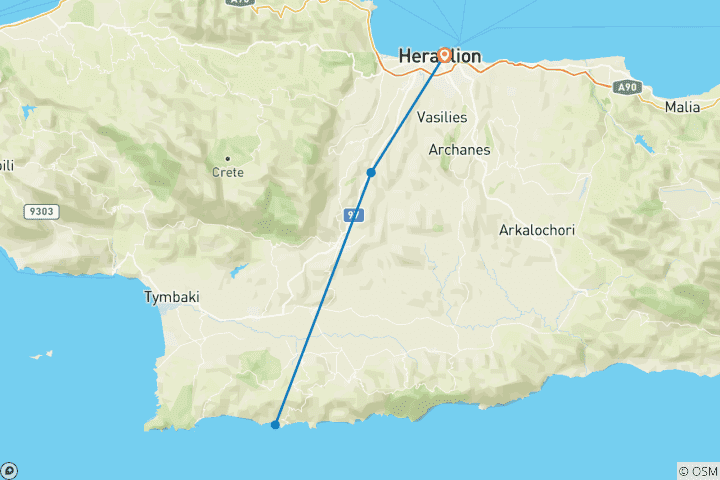 Carte du circuit Circuit par étapes en Crète centrale et orientale (7 jours)