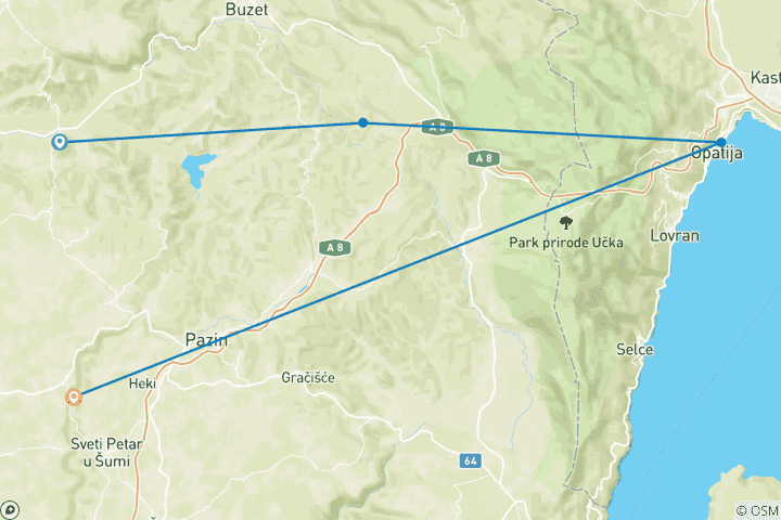 Map of From the castles of Istria to the Coast 7 Days