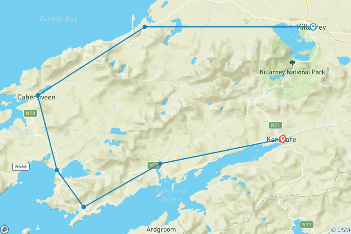 Map of Kerry Way 10 Days