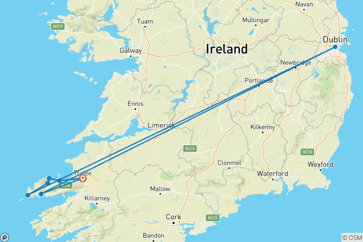 Map of Dingle Way 10 Days