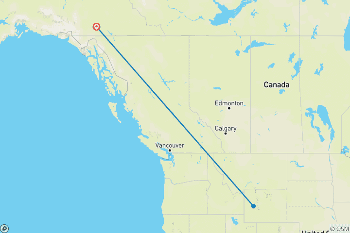 Kaart van Kano tocht op de Wind River - Hart van de Yukon (15 dagen)