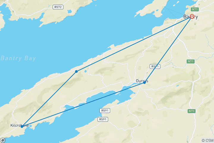 Map of Sheep`s Head Way 6 Days