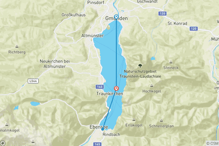 Carte du circuit Salzkammergut Berge Seen Trail I (7 jours)