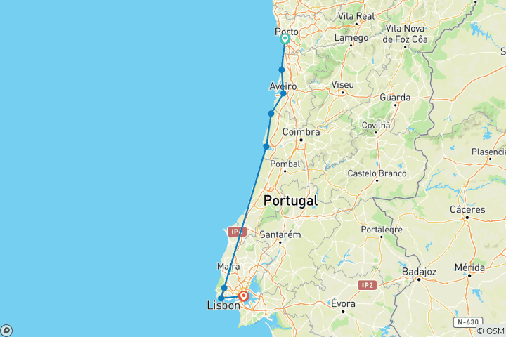 Map of Porto - Lissabon: 8 Tage Atlantik, Tradition und Romantik (8 Tage)