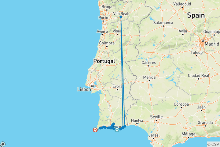 Carte du circuit Trans-Algarve Tour de plaisir (10 jours)