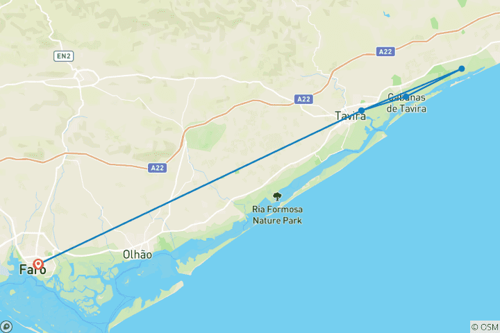 Carte du circuit Algarve - Côte Atlantique enchanteresse 5 jours (5 jours)