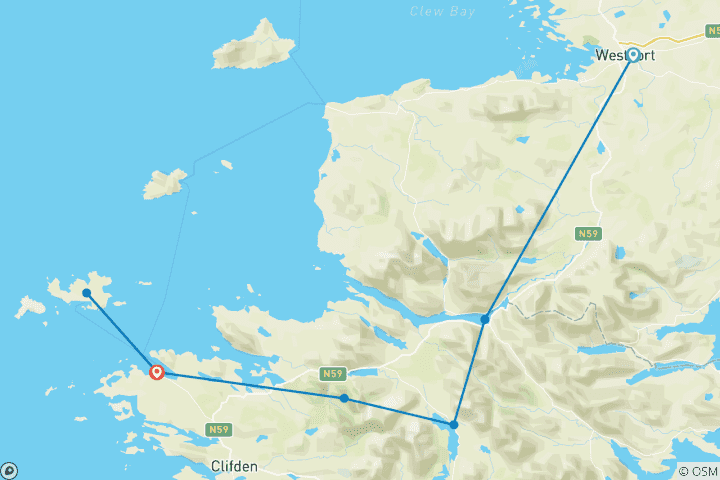 Map of Wild Atlantic Way - Hike Along Ireland's Wild West Coast 7 Days